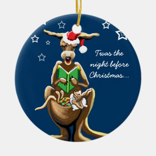 Christmas Eve in Australia Ceramic Ornament (Front)