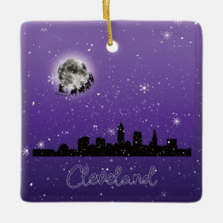 Christmas Eve in Cleveland, Ohio Ceramic Ornament
