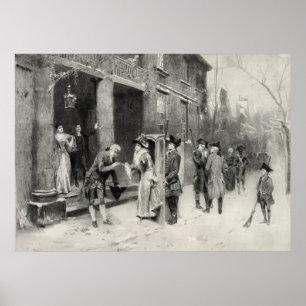 Christmas Eve in Colonial Times poster/print Poster