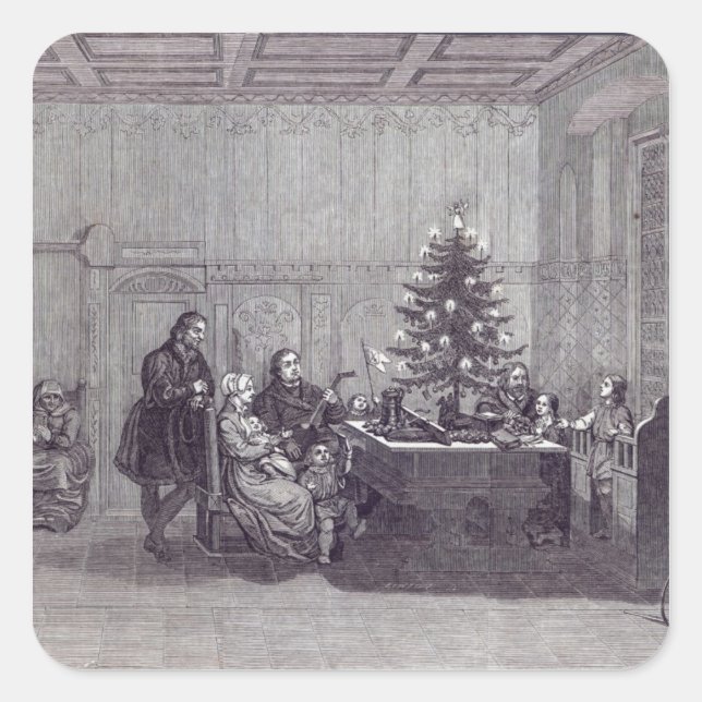 Christmas Eve in Germany Square Sticker (Front)