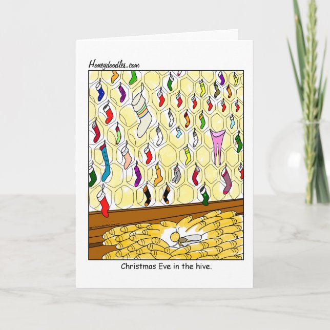 Christmas Eve in the Hive (colour) - Card (Front)