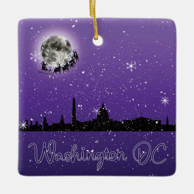 Christmas Eve in Washington DC Ceramic Ornament (Front)