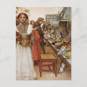 Christmas Eve Julaftonen Holiday Postcard