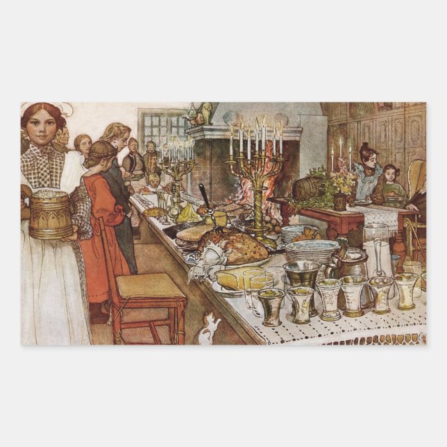 Christmas Eve Julaftonen Rectangular Sticker (Front)