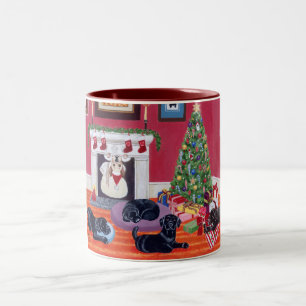 Christmas Eve Labradors Two-Tone Coffee Mug