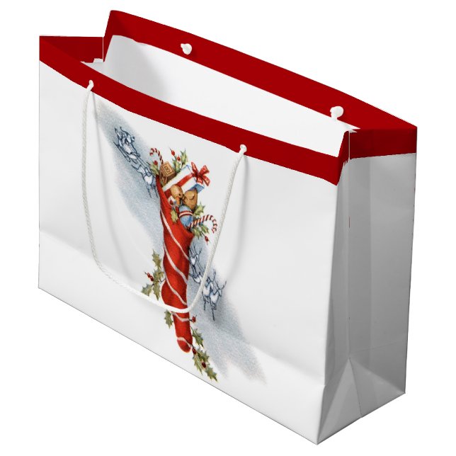 Christmas Eve Large Gift Bag (Front Angled)