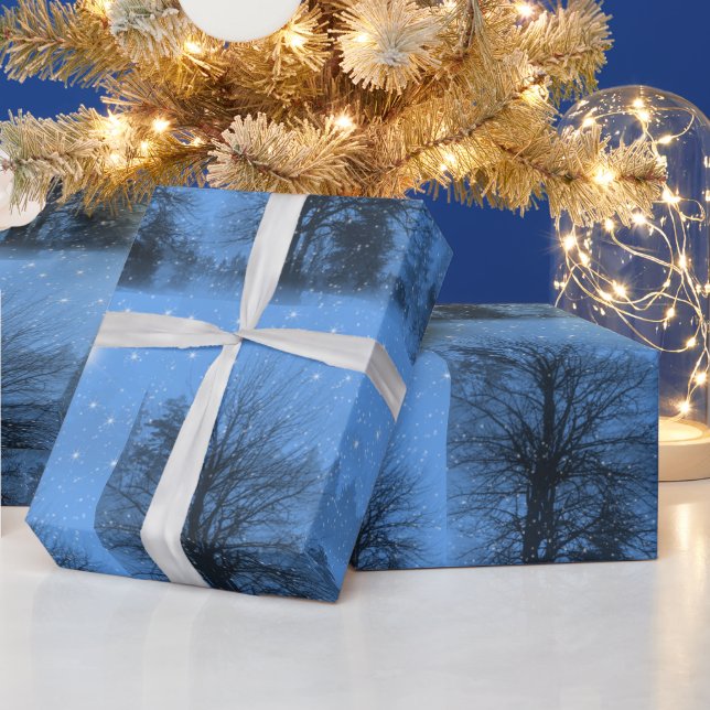 Christmas Eve, North Star, Winter, Snow Wrapping Paper (Holidays)