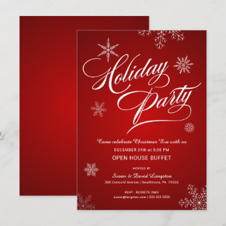 Christmas Eve Open House Buffet Party Invitation