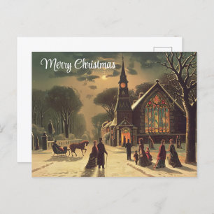 Christmas Eve Painting Holiday Postcard