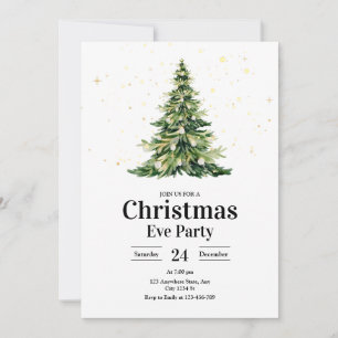 Christmas Eve Party Invitation, Holiday Party  Invitation