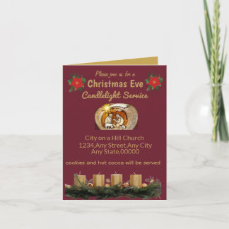 Christmas Eve Service Folded Invitation