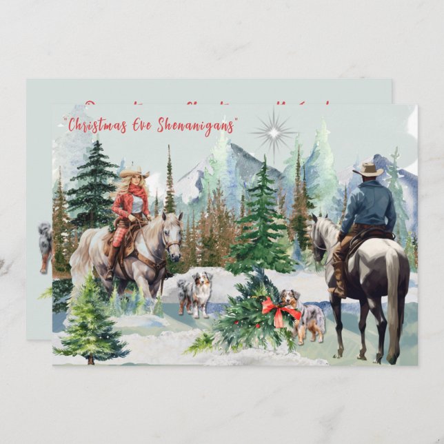 Christmas Eve Shenanigans with Aussies Card (Front/Back)