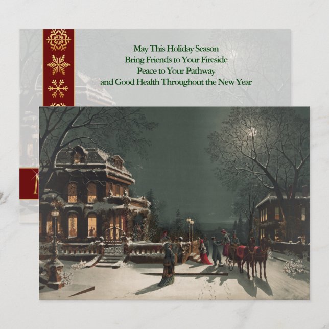 Christmas Eve Sleigh Ride Customised Christmas Holiday Card (Front/Back)