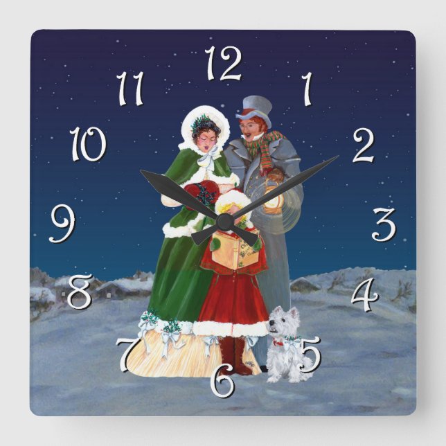 Christmas Eve Square Wall Clock (Front)
