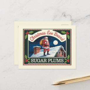 Christmas Eve sugar plums Holiday Postcard