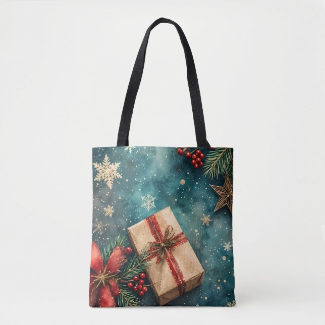 Christmas Eve Watercolor Tote (Front)