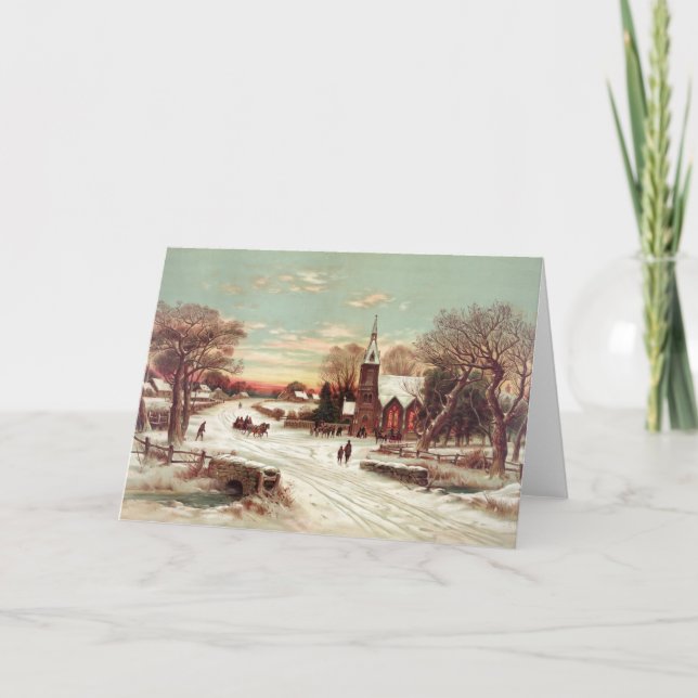 Christmas Eve Winter Scene greeting cards (Front)