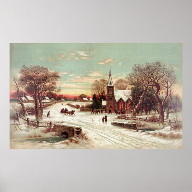 "Christmas Eve Winter Scene" poster/print Poster (Front)