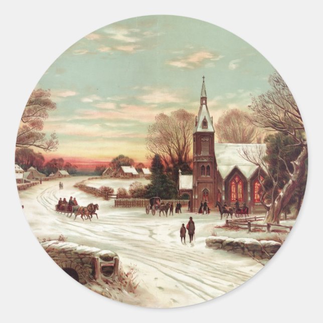 Christmas Eve Winter Scene stickers (Front)