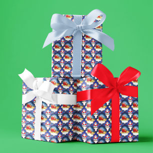 Christmas Eve With Santa & Rudolph  Wrapping Paper Sheet