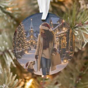 Christmas Evening Walk with Lina Ornament