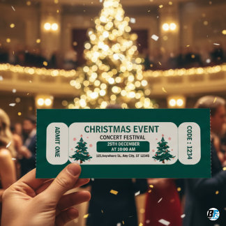 Christmas Event,Festival Concert Entry Pass Ticket Invitation