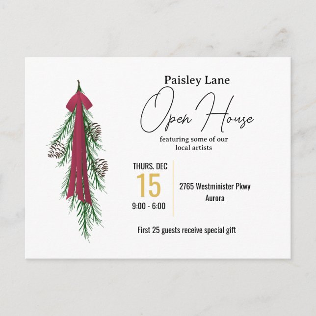 Christmas Event Invitation for open house or other (Front)