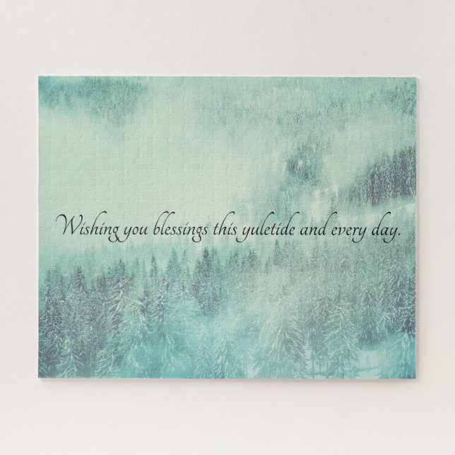 Christmas Evergreen Forest Winter Solstice Jigsaw Puzzle (Horizontal)