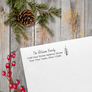 Christmas Evergreen Tree Modern Return Address Self-inking Stamp