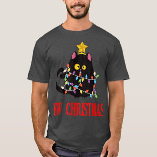 Christmas ew cat black light funny Pyjamas Family  T-Shirt