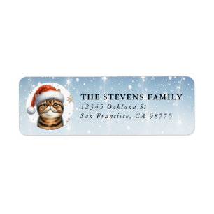 Christmas Exotic Shorthair Cat Return Labels