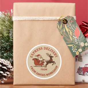 Christmas Express Delivery From Santas Workshop Classic Round Sticker