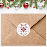 Christmas Express Santa Mail for Kids  Classic Round Sticker<br><div class="desc">A cute,  fun Christmas Express Santa Mail round sticker in red and white with a snowflake in the middle. Perfect for creating some Christmas magic!</div>