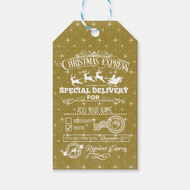 Christmas express special delivery gift tags (Front)