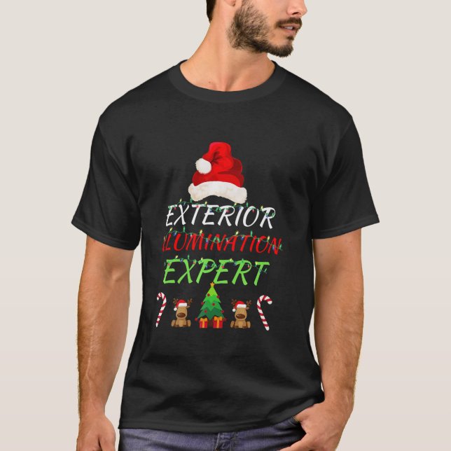Christmas Exterior Illumination Expert Xmas Tree L T-Shirt (Front)