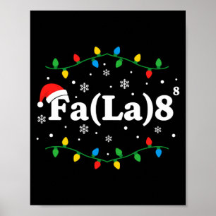 Christmas Fa(la) 8 Funny Caroling Lights Santa Hat Poster