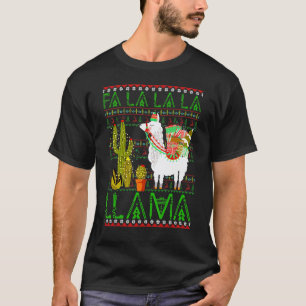 Christmas Fa La La Llama Santa Alpacas Ugly Xmas S T-Shirt