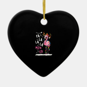 Christmas - Fa-La-La Mingo Flamingo With Christmas Ceramic Ornament