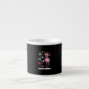 Christmas - Fa-La-La Mingo Flamingo With Christmas Espresso Cup
