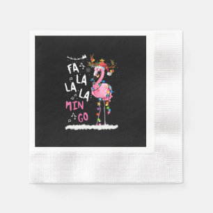 Christmas - Fa-La-La Mingo Flamingo With Christmas Napkin