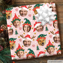 Christmas Face-in-a-hole Custom Photo Collage Pink