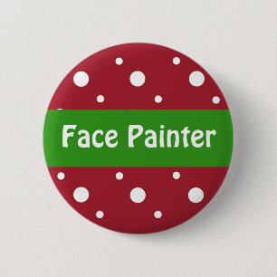 Christmas 'Face Painter' Identification 6 Cm Round Badge