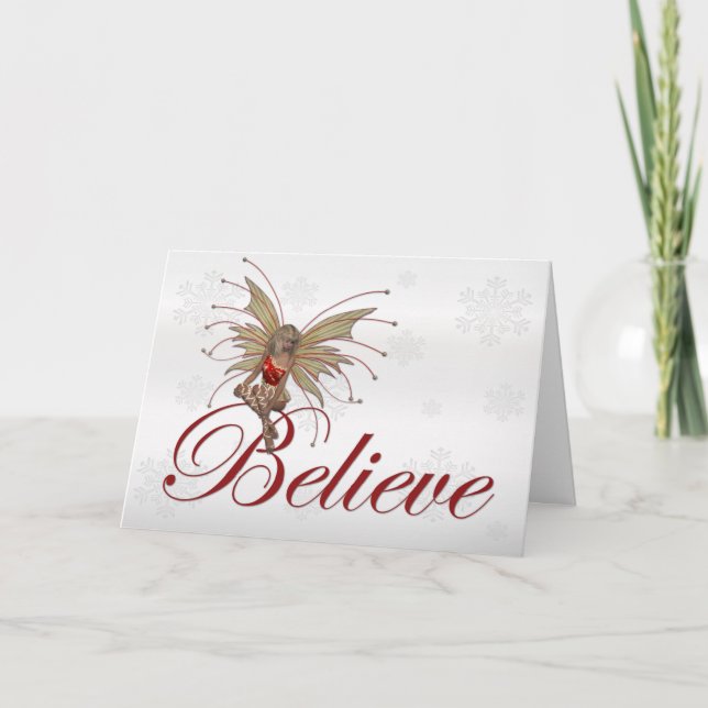 Christmas Faerie Believe 2 - Holiday Greeting Card (Front)