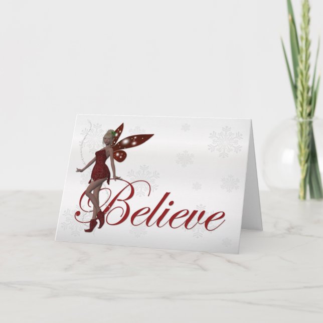 Christmas Faerie Believe 3 - Holiday Greeting Card (Front)