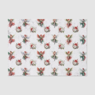 Christmas Fairies & Poinsettias Tissue Paper