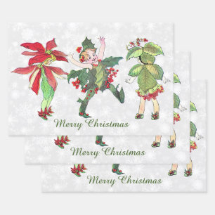 Christmas Fairies Wrapping Paper Sheet