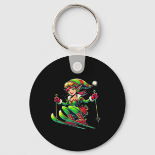 Christmas Fairy - Christmas Snowboard Skiing  Key Ring