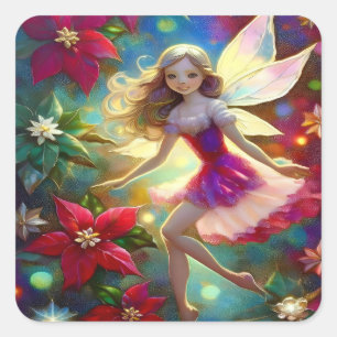 Christmas Fairy Collection - Ash Blonde Hair Square Sticker