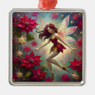 Christmas Fairy Collection - Auburn Hair Metal Ornament