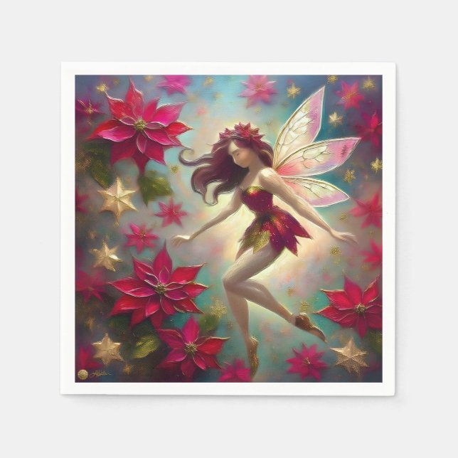 Christmas Fairy Collection - Auburn Hair Napkin (Front)